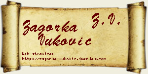 Zagorka Vuković vizit kartica